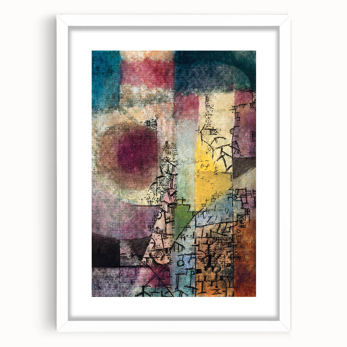 Modern Wall Art: Paul Klee’s Vibrant Abstract Composition with Symbols