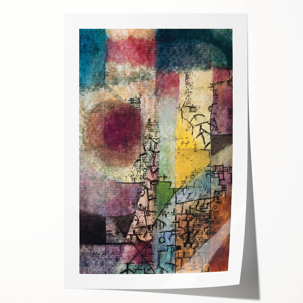 Modern Wall Art: Paul Klee’s Vibrant Abstract Composition with Symbols