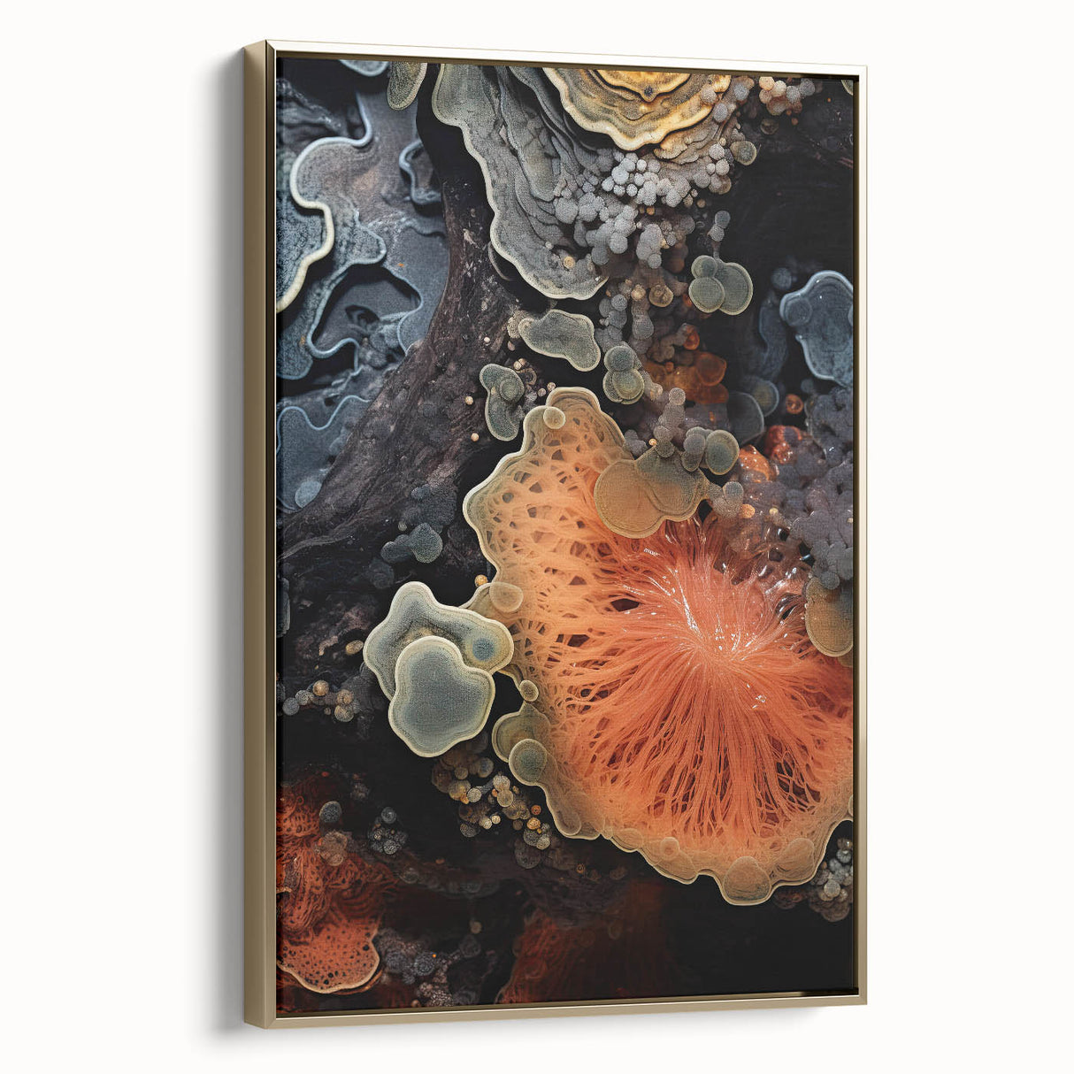 Framed canvas featuring a vintage black landscape painting, ideal for bedroom wall art.
