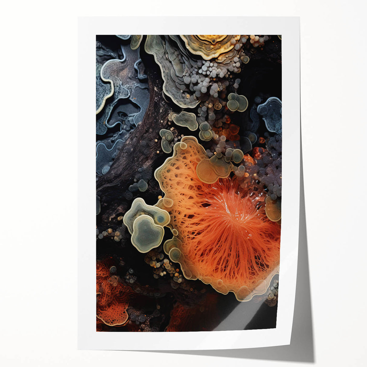 Extra large rolled canvas print featuring close-up floral elements in natural tones, ideal for art wall dining room.