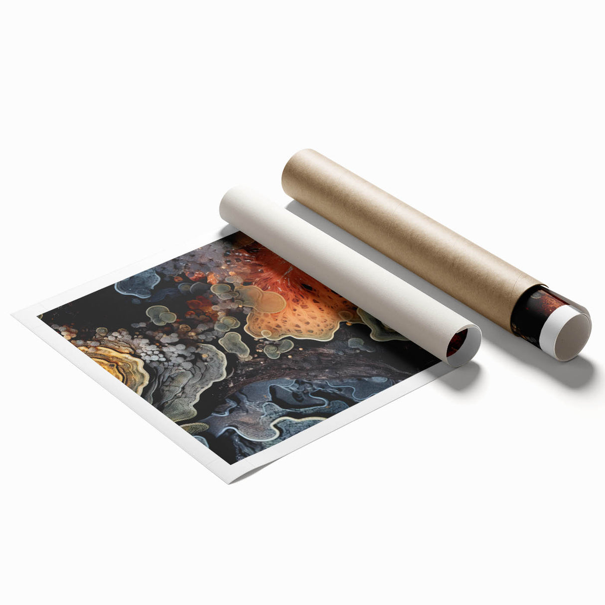 Extra large rolled print featuring close-up floral elements in natural colors, ideal for classy bathroom wall art.
