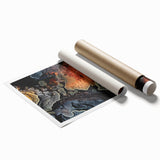 Extra large rolled print featuring close-up floral elements in natural colors, ideal for classy bathroom wall art.