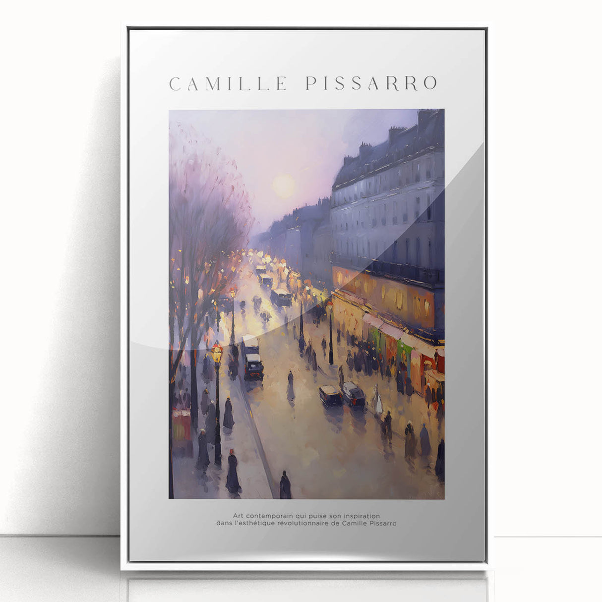 Art Deco poster featuring a modern art wall decor with abstract geometric patterns in muted gold and white.