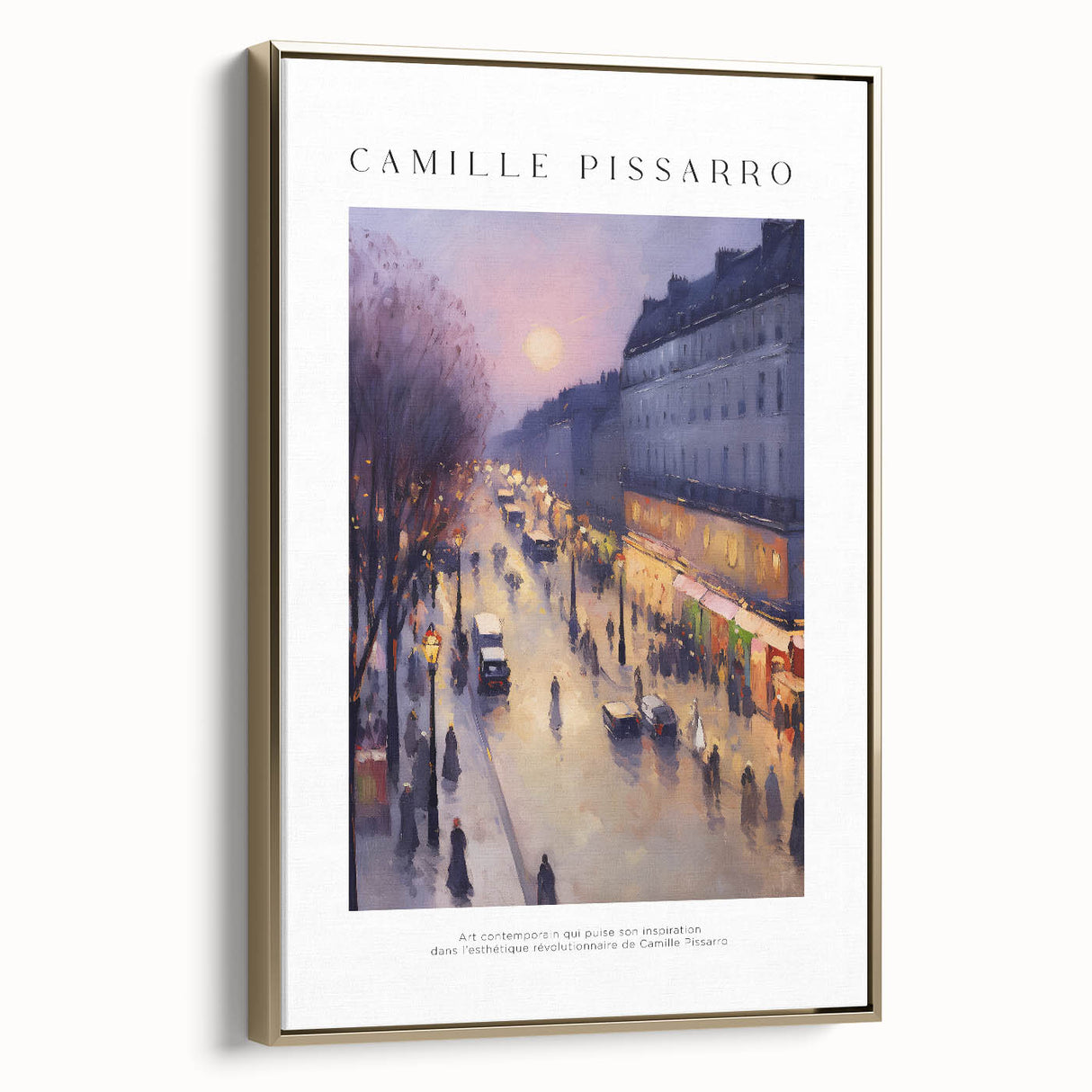 Vintage poster art of a landscape painting on a framed canvas, featuring muted earth tones, ideal for bedroom wall decor.