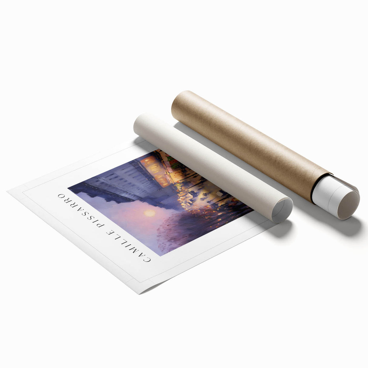 Extra large rolled canvas print featuring vibrant floral motifs in a range of blues and greens.