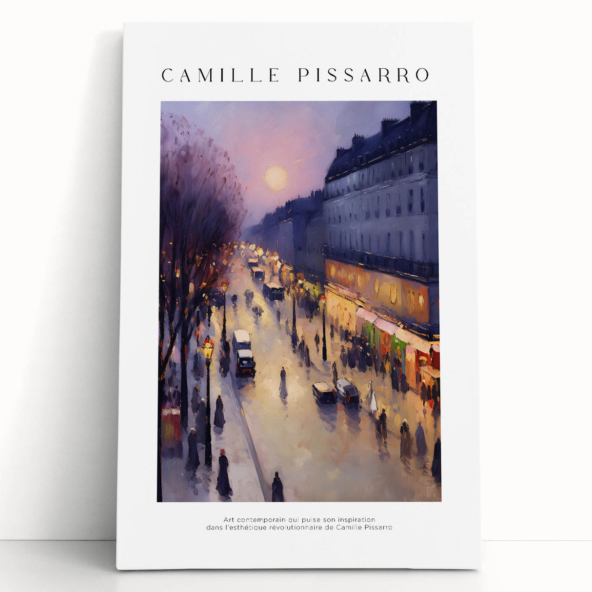 Black and white canvas print of Camille Pissarro's impressionist artwork, ideal for kitchen wall art or bedroom ambiance.