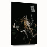Large abstract wall art in autumn hues on acrylic glass, ideal for bedroom or dining room decor.