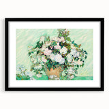 Extra large abstract art print featuring vibrant, textured swirls of blue, yellow, and green on a framed black canvas.