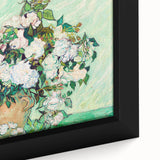 Close-up of a textured Van Gogh-inspired painting on a framed canvas, featuring a swirl pattern in vibrant.