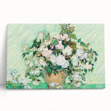 Large black and white print of Van Gogh's painting on stretched canvas, ideal for kitchen art.