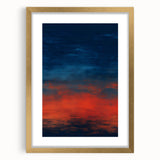 Abstract wall art featuring colorful strokes in a gold frame with a white mat, showcasing a modern design ideal for contemporary home decor.