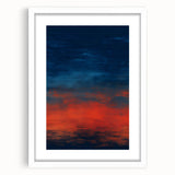 Abstract strokes wall art framed in white with a mat, showcasing vibrant colors and dynamic patterns, perfect for modern home decor and artistic flair.