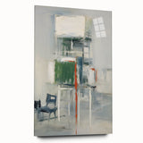 Abstract wall art featuring vibrant acrylic strokes on glass, showcasing a modern design in a side view. Ideal for contemporary decor, adding color and style to any room.