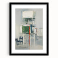 Abstract strokes wall art framed in black with a mat, showcasing vibrant colors and dynamic shapes, perfect for modern home decor. Ideal for art enthusiasts seeking to enhance their space.