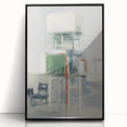 Framed abstract wall art featuring bold black strokes on a sleek acrylic surface, ideal for modern home decor, adding a contemporary touch to any room.
