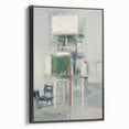 Framed canvas wall art showcasing abstract strokes in black and white, adding a modern touch to home decor. Ideal for contemporary living spaces and art enthusiasts.
