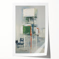 Abstract wall art print showcasing dynamic strokes in vibrant colors, rolled for easy transport and display, perfect for modern interior decor.