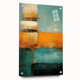 Abstract strokes wall art displayed in an acrylic glass frame, showcasing vibrant colors and unique textures, perfect for modern home decor settings.