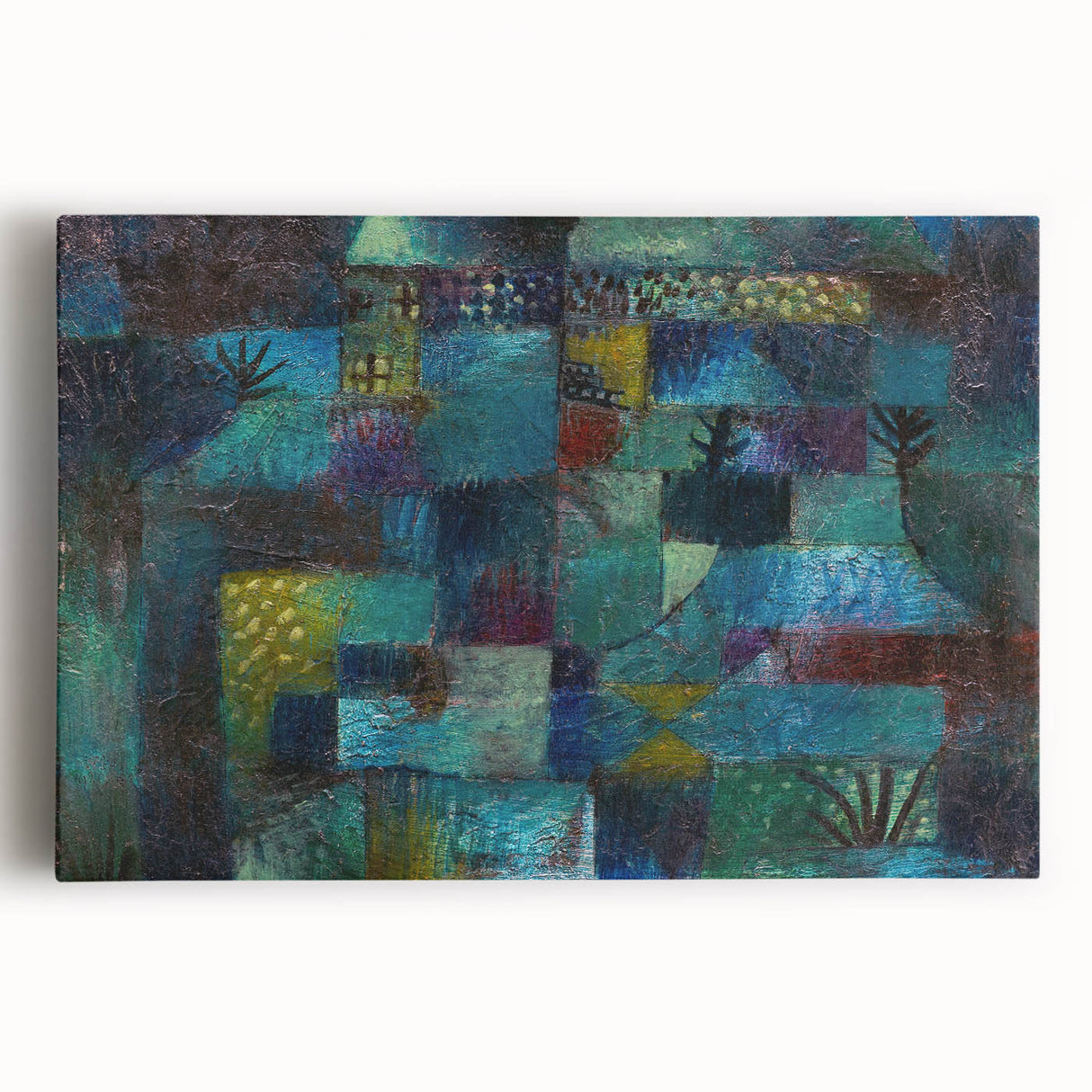 Modern Wall Art: Abstract Garden Scene Inspired by Paul Klee