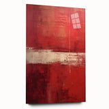 Abstract strokes wall art displayed in acrylic glass, showcasing vibrant colors and fluid designs, perfect for modern interior decor. The side view highlights its sleek edges and contemporary aesthetic, enhancing any room's ambiance.