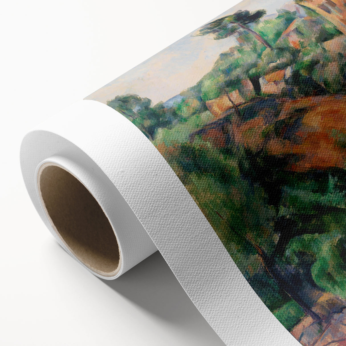 Modern Wall Art: Abstract Landscape with Vibrant Greens and Earthy Tones