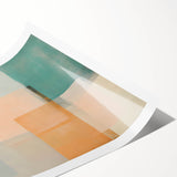 Abstract strokes wall art print featuring vibrant colors like blue, orange, and yellow, designed for modern home decor, showcasing a dynamic and textured aesthetic.