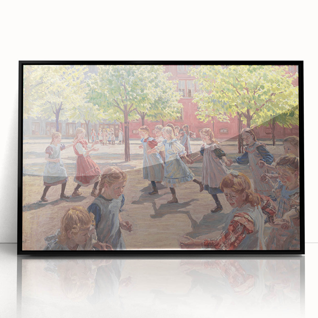 Modern Wall Art: Joyful Children Playing in a Sunlit Meadow