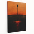 Abstract strokes wall art on stretched canvas showcasing vibrant colors and dynamic patterns, ideal for modern home decor. Side view highlights the canvas depth and texture. Perfect for adding a contemporary artistic touch to any room.