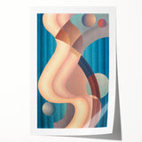 Modern Wall Art: Geometric Abstract in Blue and Pastel Hues