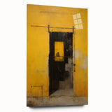 Abstract strokes wall art displayed in acrylic glass, showcasing vibrant colors and fluid designs, ideal for modern home decor or gallery settings.