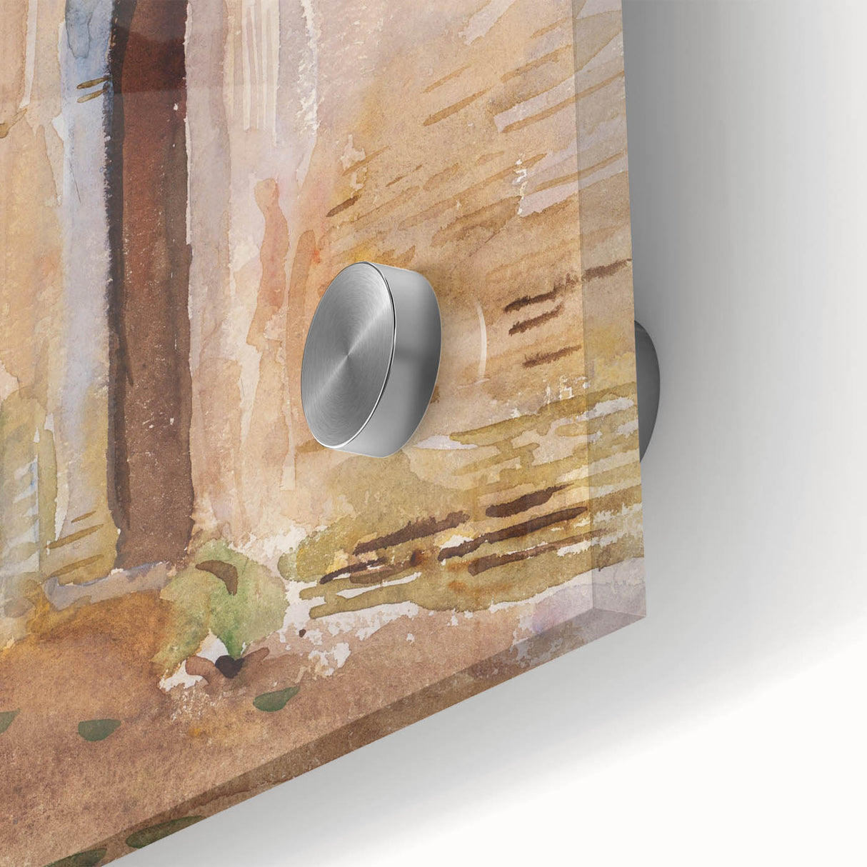 Modern Wall Art: Arched Doorway Watercolor in Earthy and Soft Hues