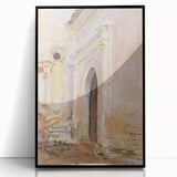 Modern Wall Art: Arched Doorway Watercolor in Earthy and Soft Hues