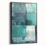 Framed canvas wall art showcasing abstract black strokes on a textured background, viewed from the side, perfect for modern home decor. Ideal for art enthusiasts seeking stylish and contemporary wall accents.