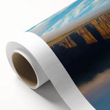 Stunning rolled canvas artwork depicting dramatic cliffs and serene landscapes, showcasing vibrant colors and intricate details, perfect for home decor.