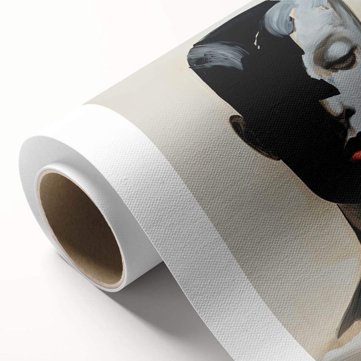 Acrylic Dining Room Artwork - Black, White & Beige Modern Portrait