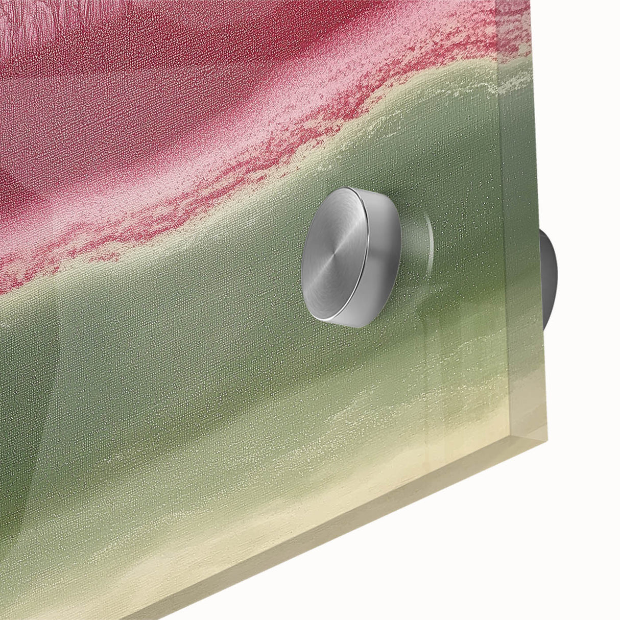 Abstract Office Wall Art – Burgundy & Green Landscape Canvas