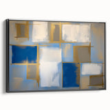 Framed abstract geometric canvas art showcasing a modern black design with clean lines and a sleek side view, perfect for contemporary home decor.