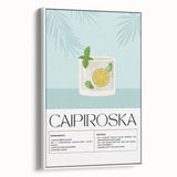 Extra large framed canvas featuring vintage poster art of colorful food and drinks, ideal for living room decor.