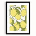 Extra large abstract art print featuring vibrant fruits in textured style on a black framed canvas.