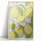 Acrylic print of colorful fruits in art deco style, ideal for modern kitchen decor.