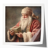 Christmas Acrylic Prints - Santa with Gift Holiday Wall Decoration