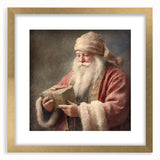 Christmas Framed Art - Santa with Gift Box Seasonal Wall Decoration