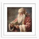 Holiday Wall Decorations - Santa with Gift in Snow Christmas Artwork