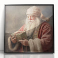 Holiday Wall Decorations - Santa with Gift in Snow Christmas Artwork