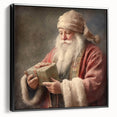 Holiday Wall Decorations - Santa with Gift in Snow Christmas Artwork