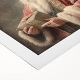 Christmas Framed Art - Santa with Gift Box Seasonal Wall Decoration
