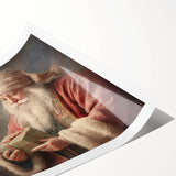 Christmas Framed Art - Santa with Gift Box Seasonal Wall Decoration