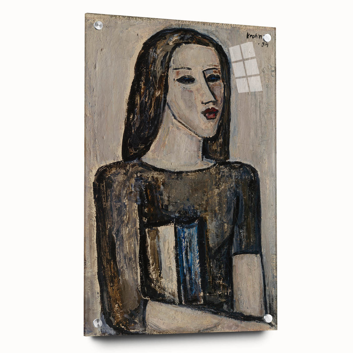 Modern Wall Art: Ernst Krohn’s Schoolgirl Portrait in Subdued Tones