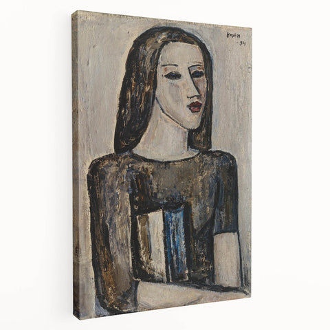 Modern Wall Art: Ernst Krohn’s Schoolgirl Portrait in Subdued Tones