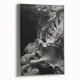 Landscape art painting on framed canvas, featuring a vintage black wall art style with colorful elements.